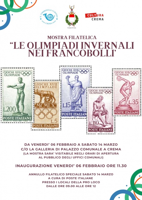 Mostra filatelica: LE OLIMPIADI INVERNALI NEI FRANCOBOLLI
