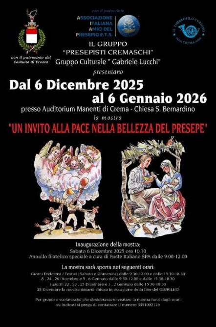 Mostra: UN INVITO ALLA PACE NELLA BELLEZZA DEL PRESEPE